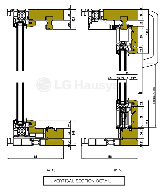 W188I LS/ W166I LS (Lift&Sliding) 产品结构图